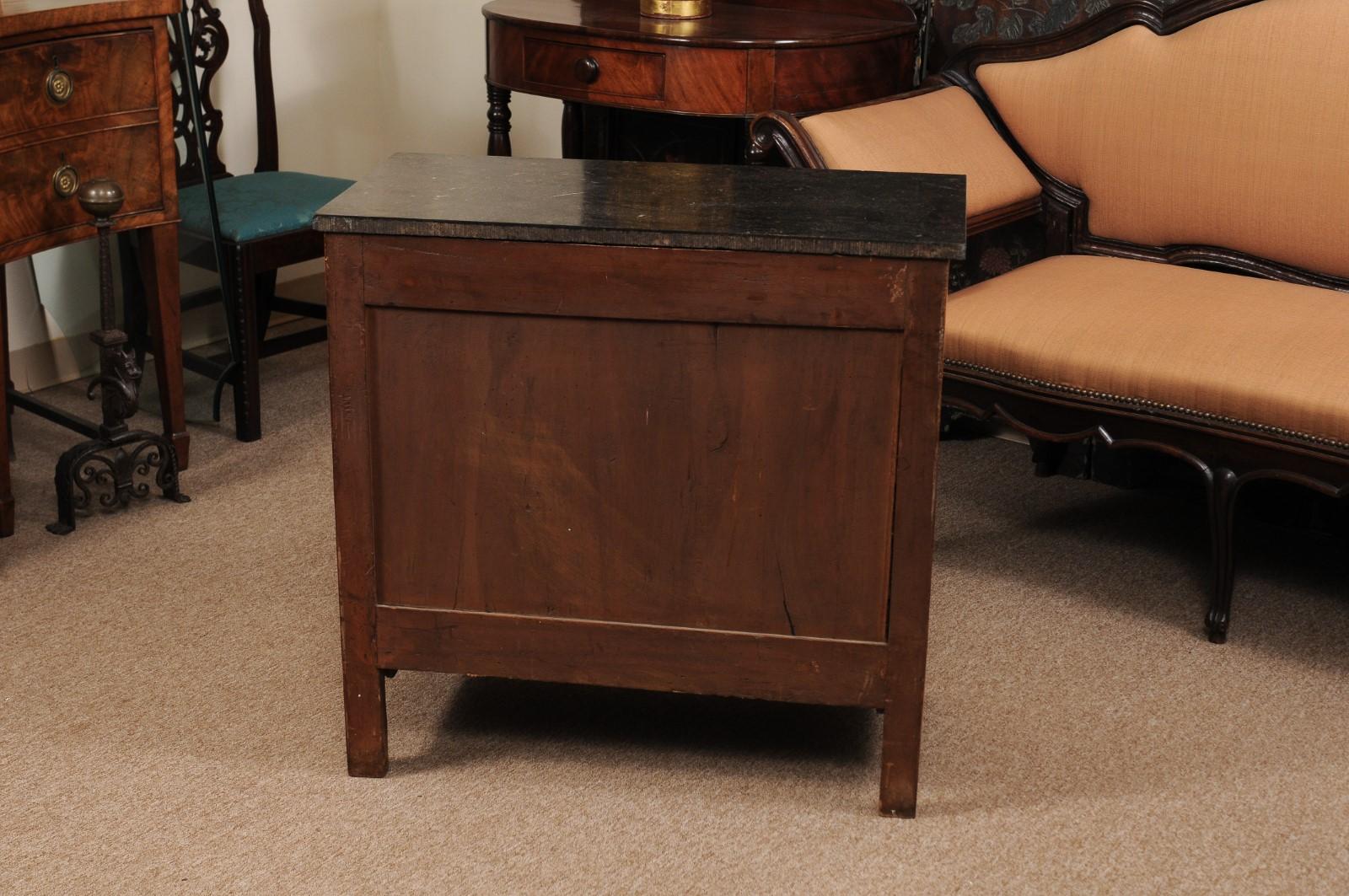 19th Century Neoclassical Style Petite Italian Inlaid Fruitwood Commode In Good Condition In Atlanta, GA