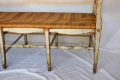 19th Century Neoclassical Style Polychrome Painted Rush Seat Settee