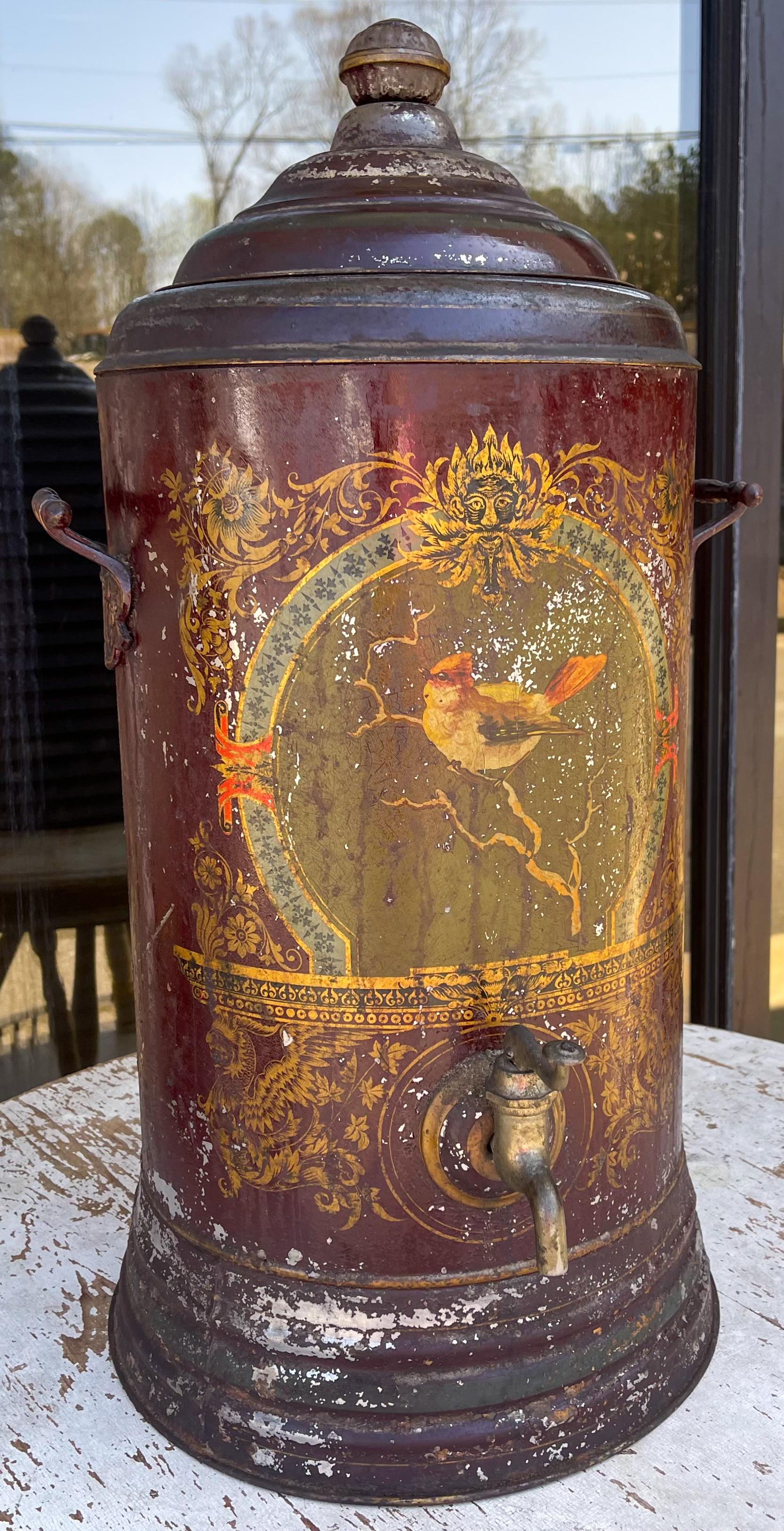 19th Century Neoclassical Style Tole Water Cooler by Adams & Westlake For Sale 3