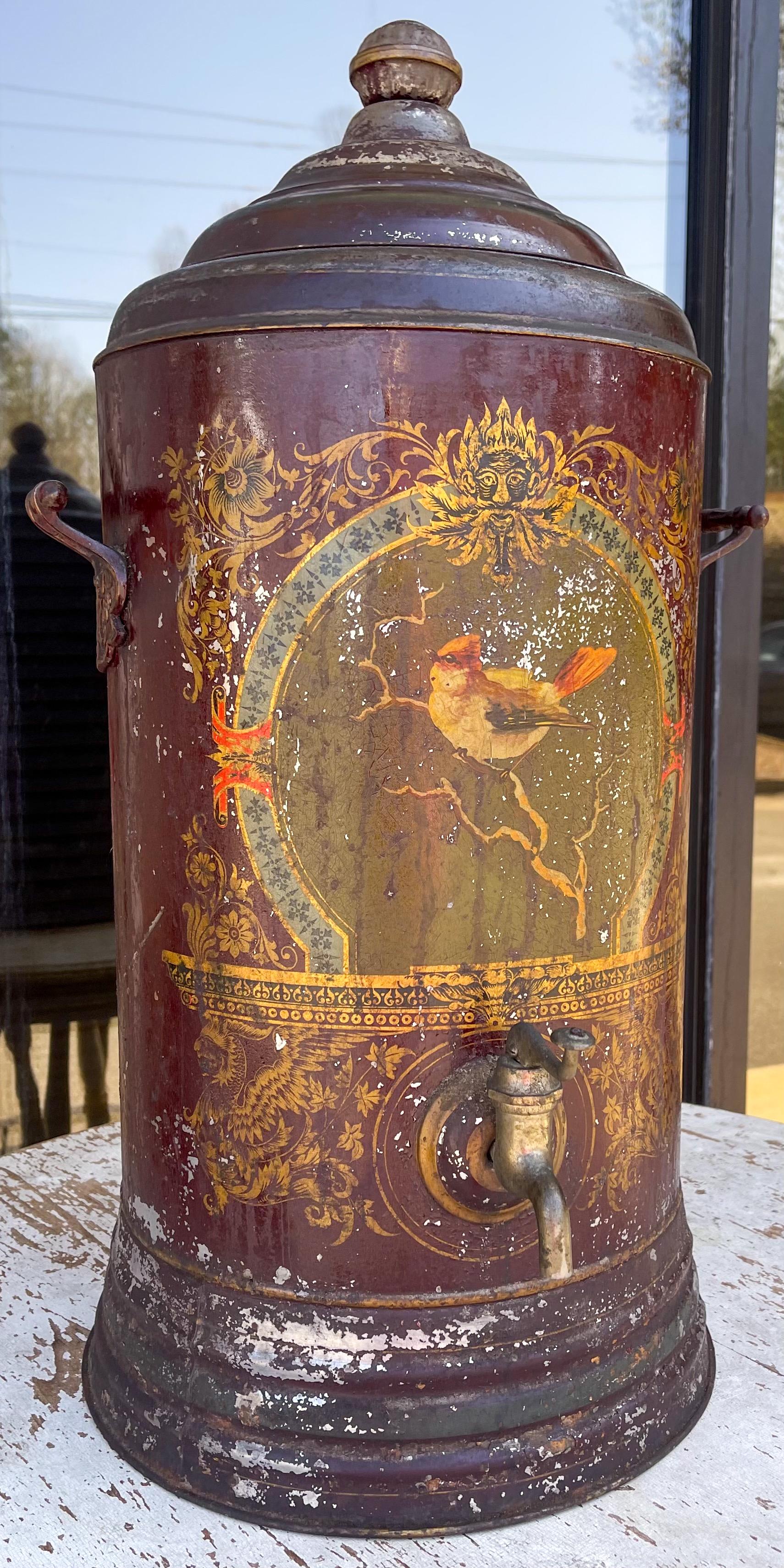 19th Century Neoclassical Style Tole Water Cooler by Adams & Westlake For Sale 2