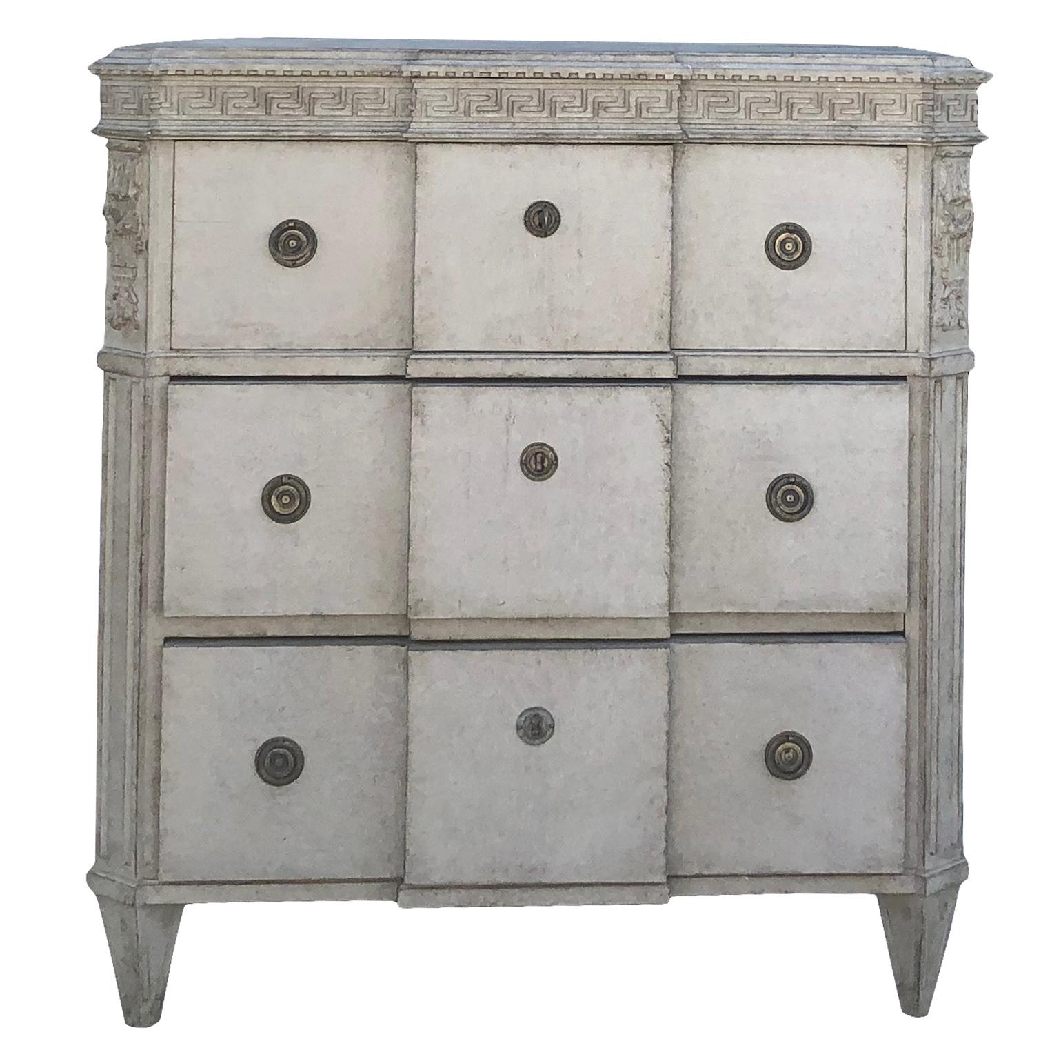 19th Century Swedish Pair of Neoclassical Chests In Good Condition In West Palm Beach, FL