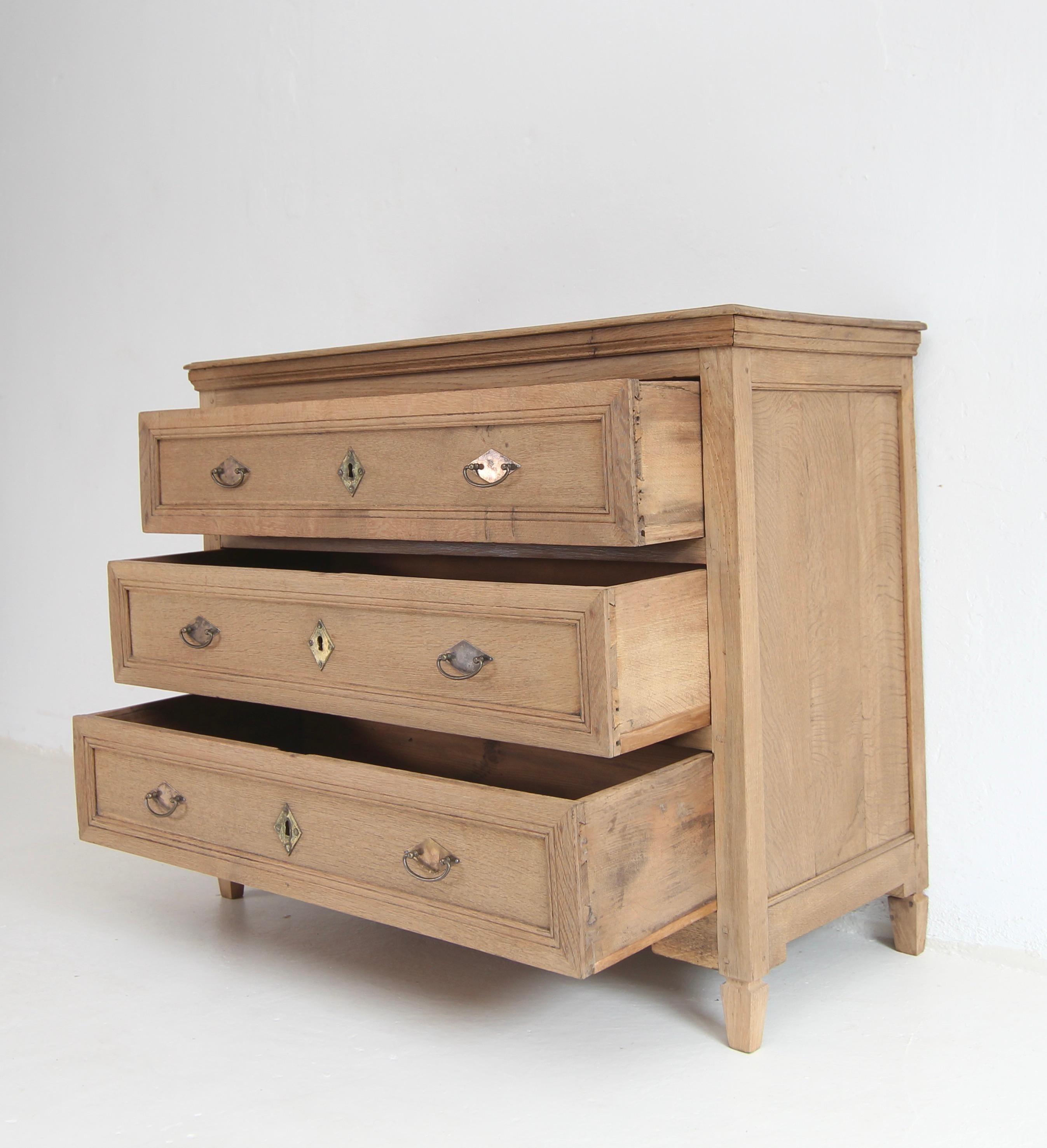 19th Century Neoclassicist Oak Chest of Drawers 11