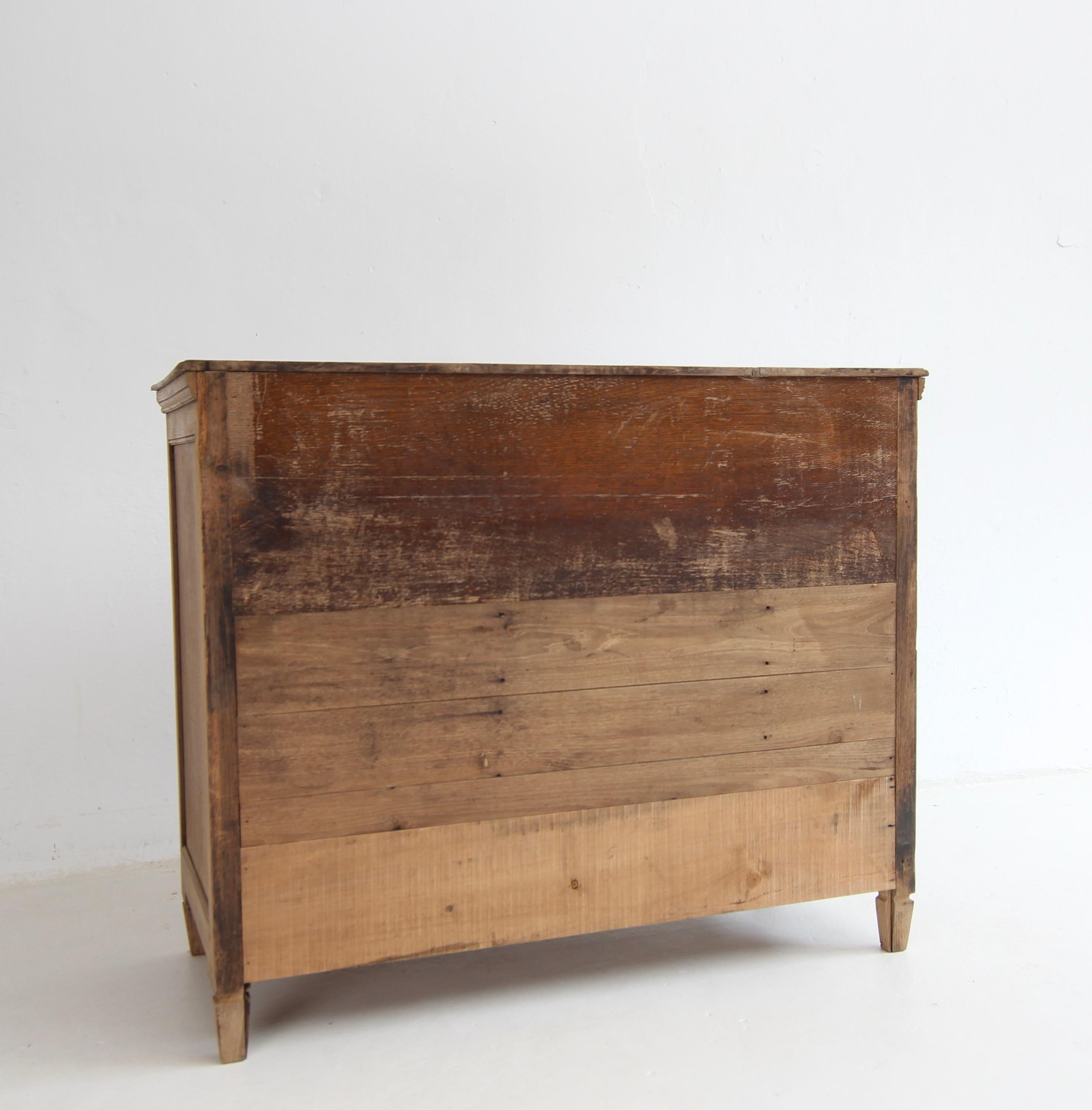 19th Century Neoclassicist Oak Chest of Drawers 15