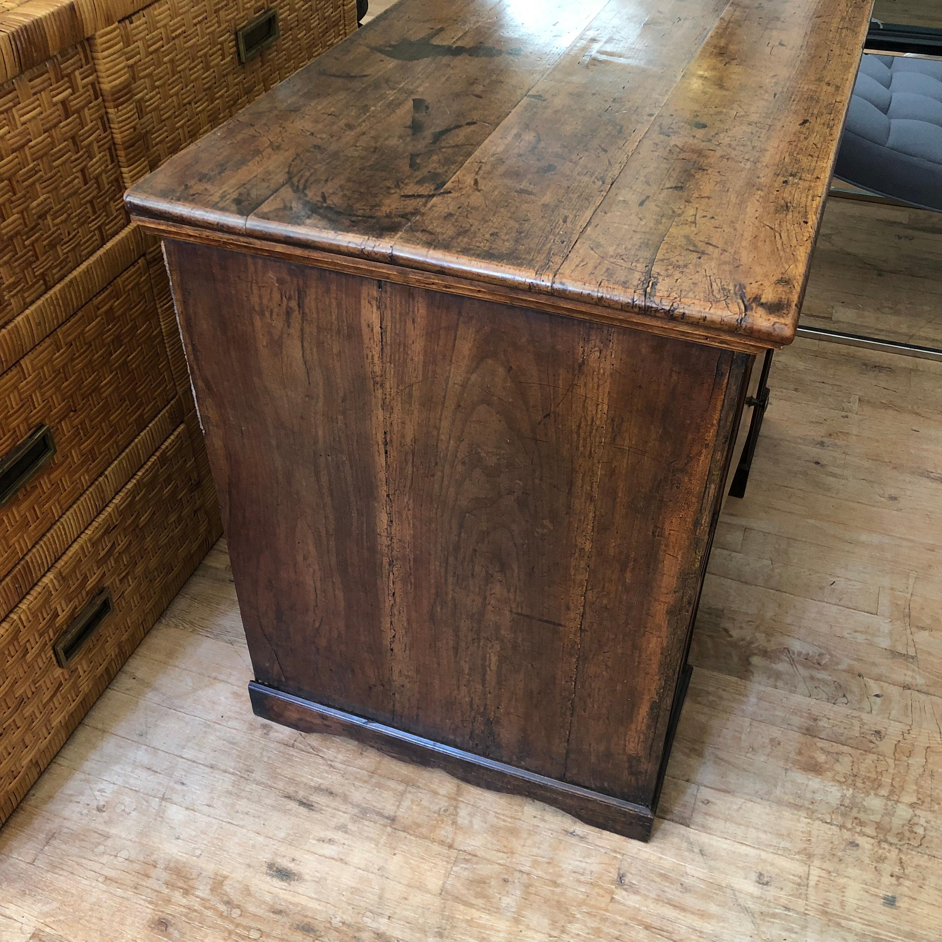 19th Century Neogothic Fruitwood Kneehole Desk 2