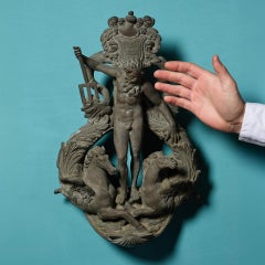 19th Century Neptune & Hippocampus Door Knocker After Alessandro Vittoria