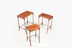 19th Century Nest of Mahogany Tables with Satinwood Banding