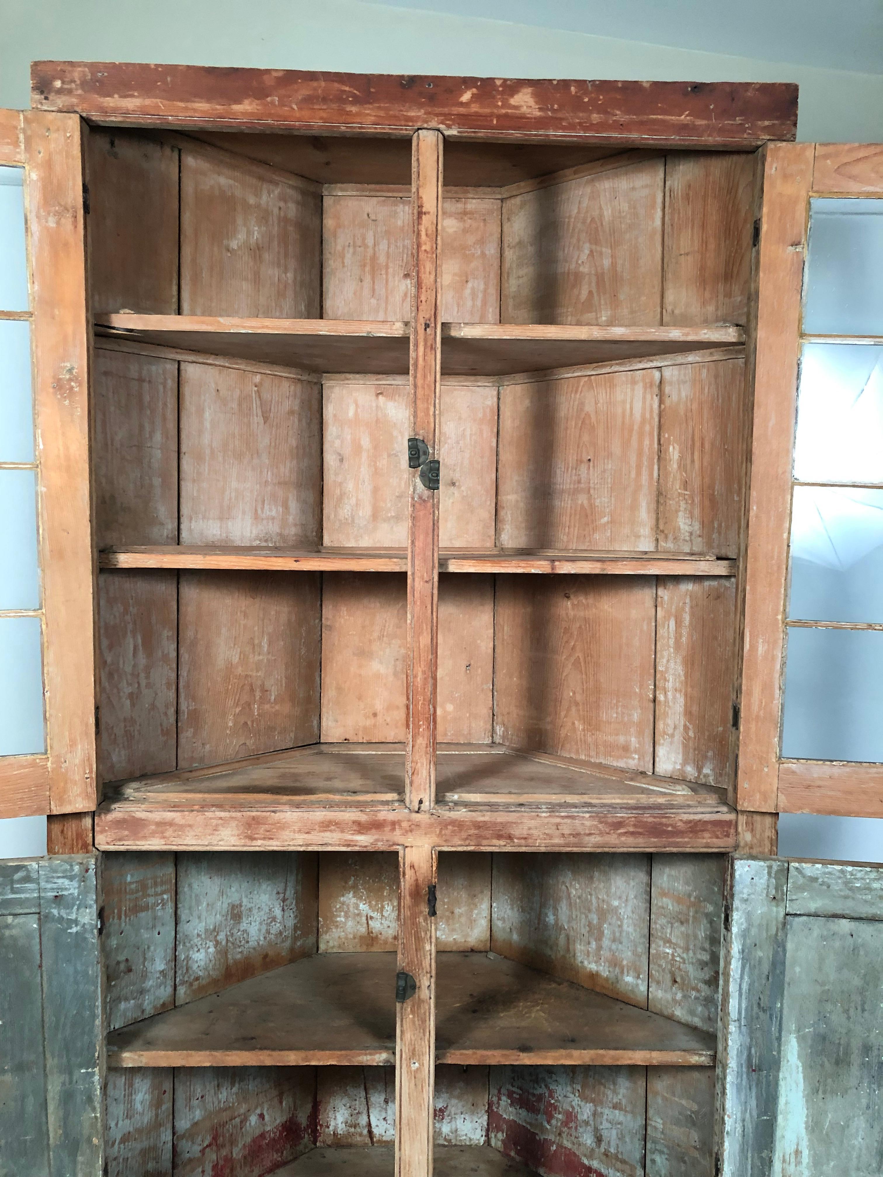 19th Century New England Country Corner Cupboard, circa 1840 4