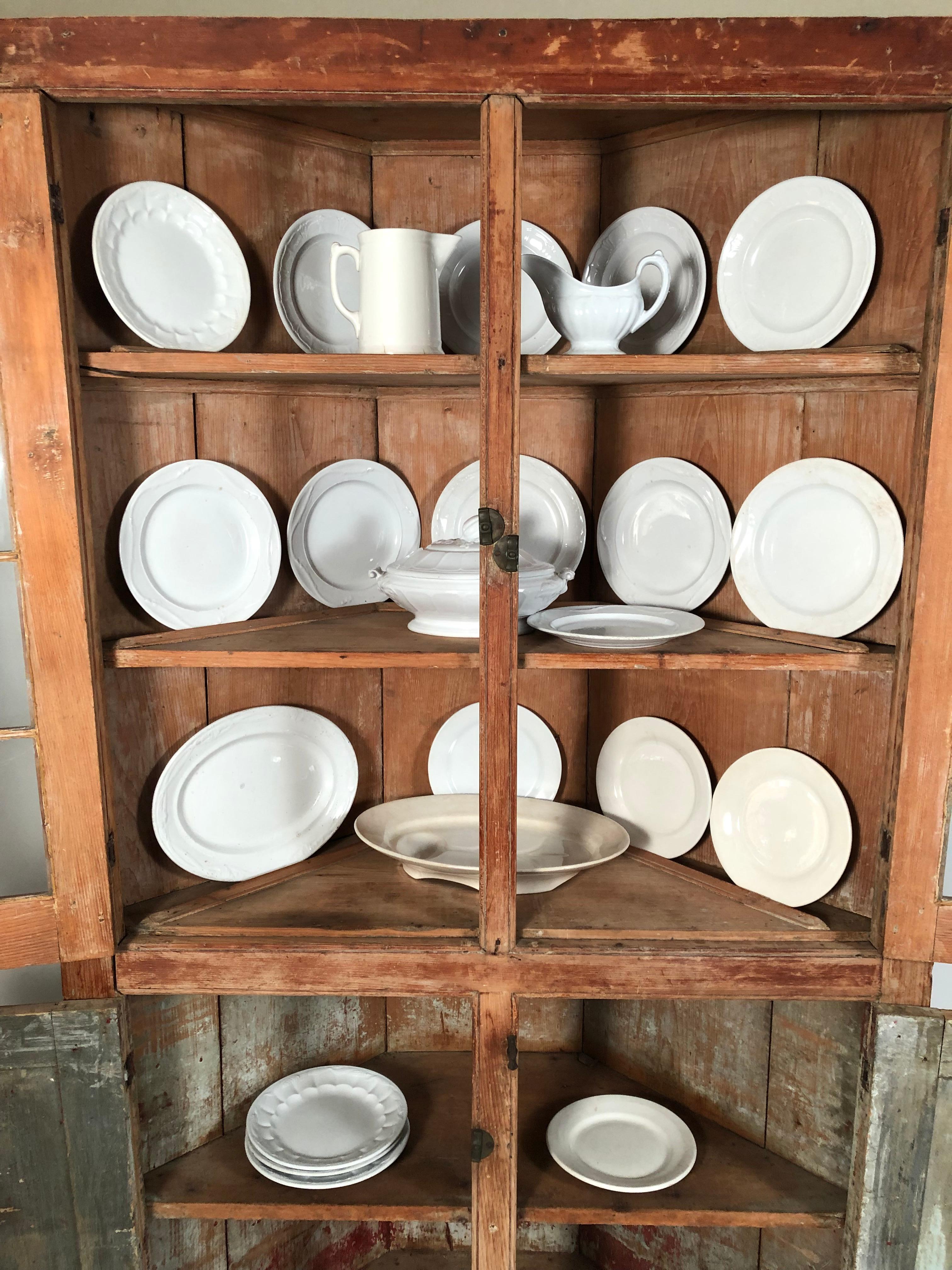 19th Century New England Country Corner Cupboard, circa 1840 2