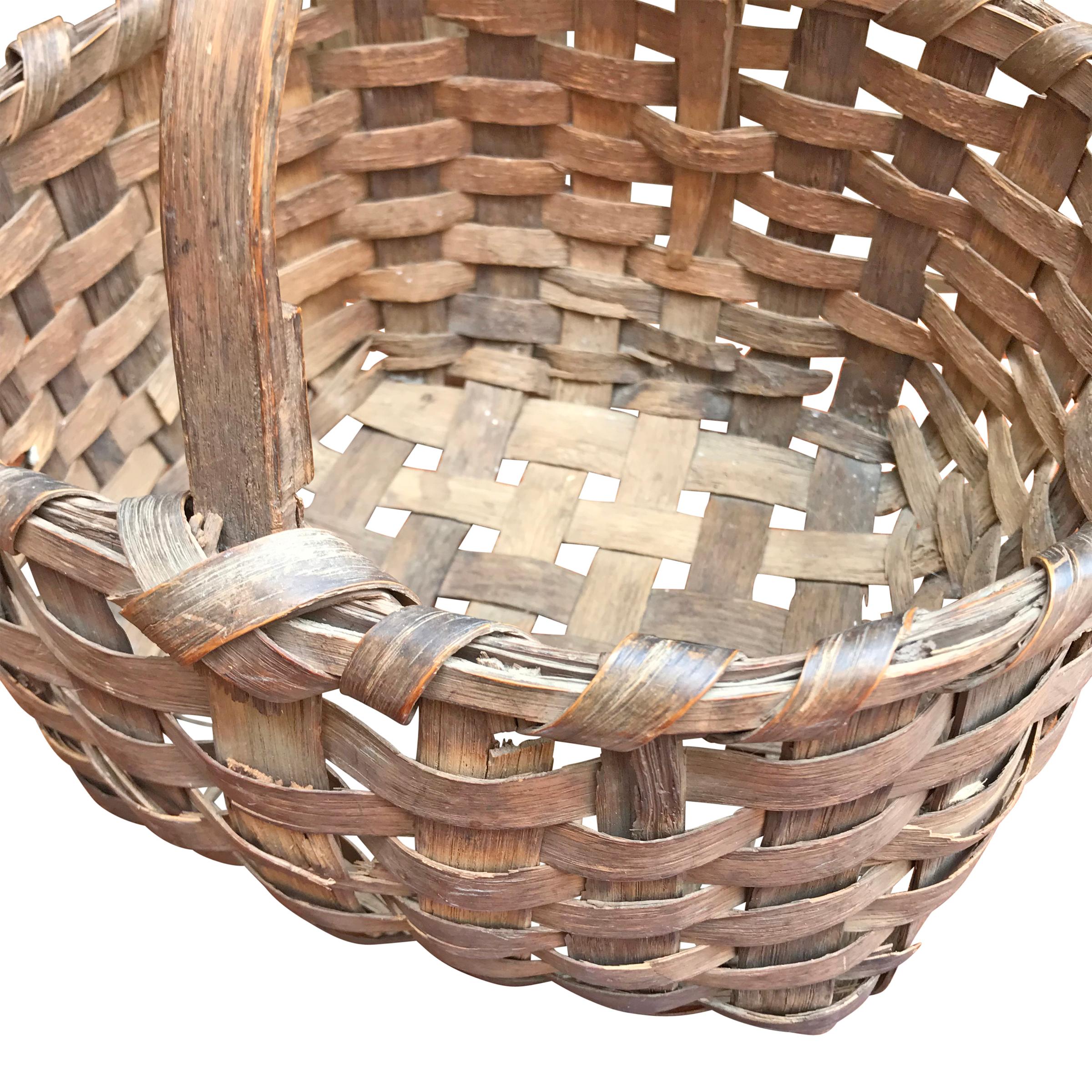 American 19th Century New England Gathering Basket