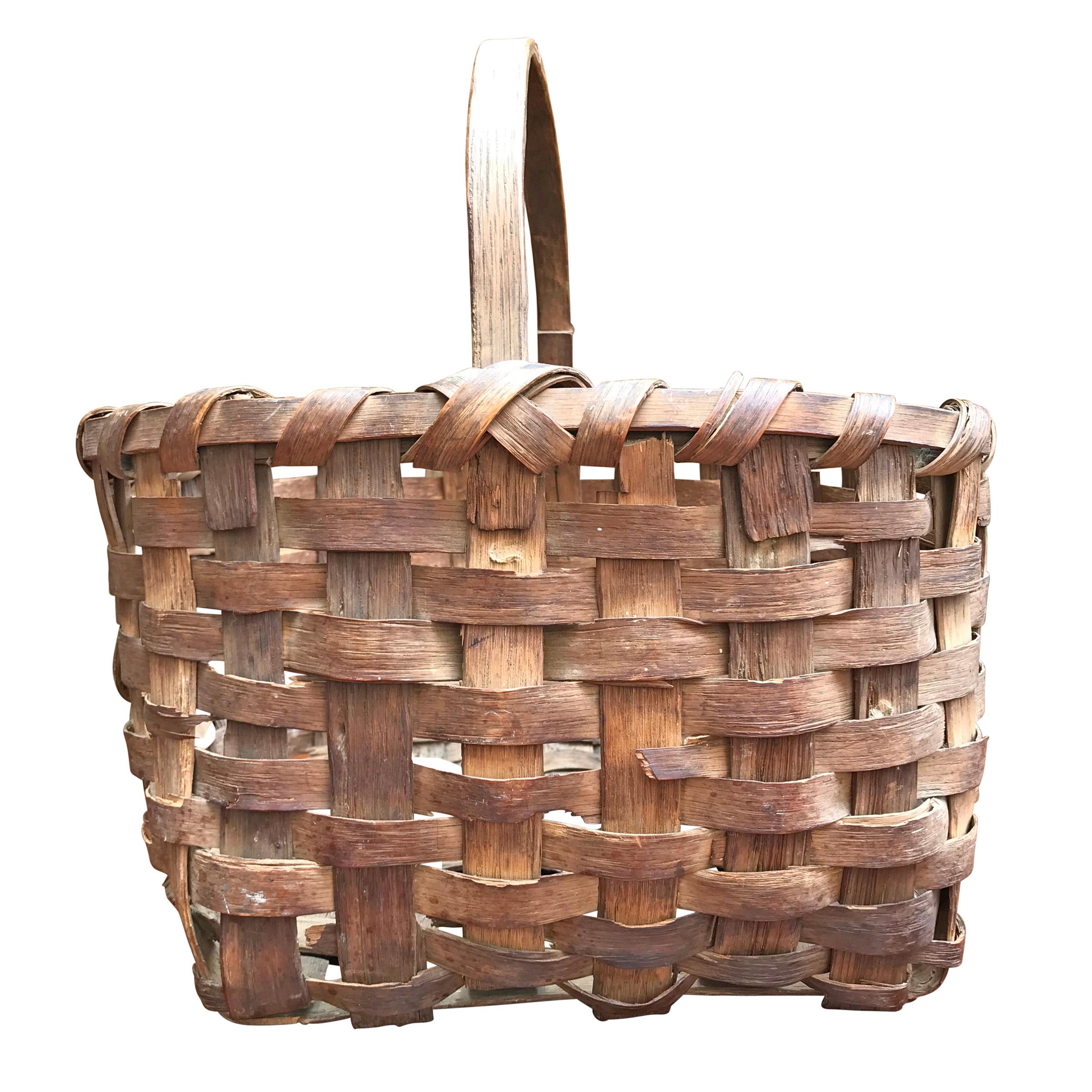 19th Century New England Gathering Basket