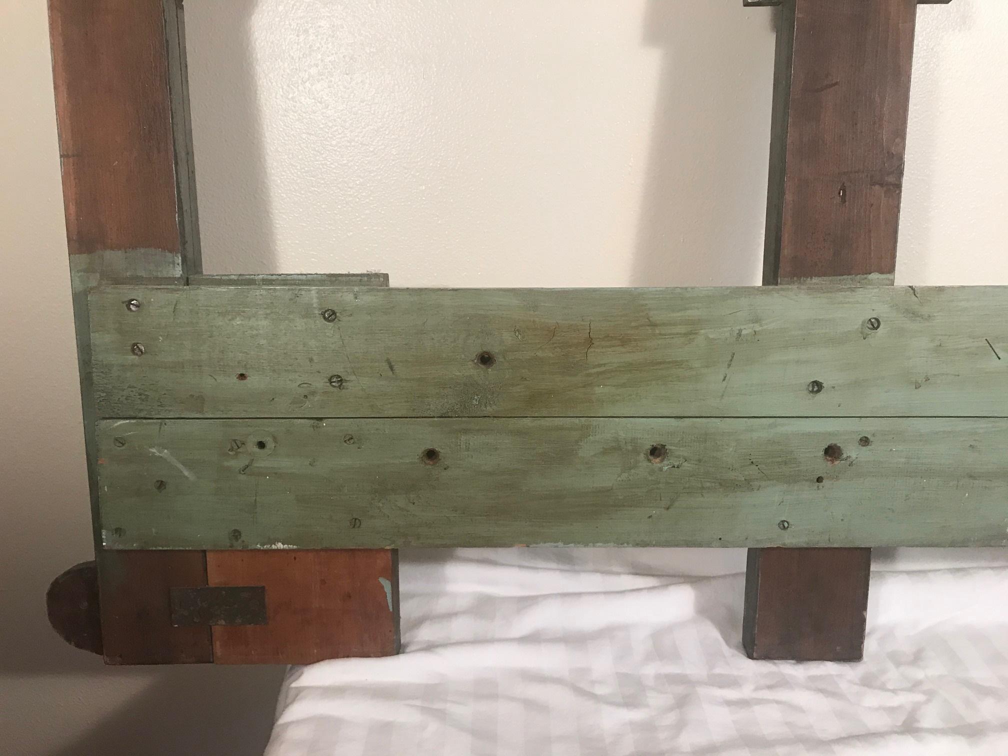19th Century New England Hand Painted Wooden Headboard 1