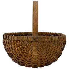19th Century New England Splint Oak Basket