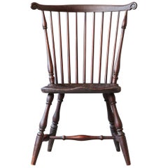 Antique 19th Century New England Windsor Fanback Side Chair