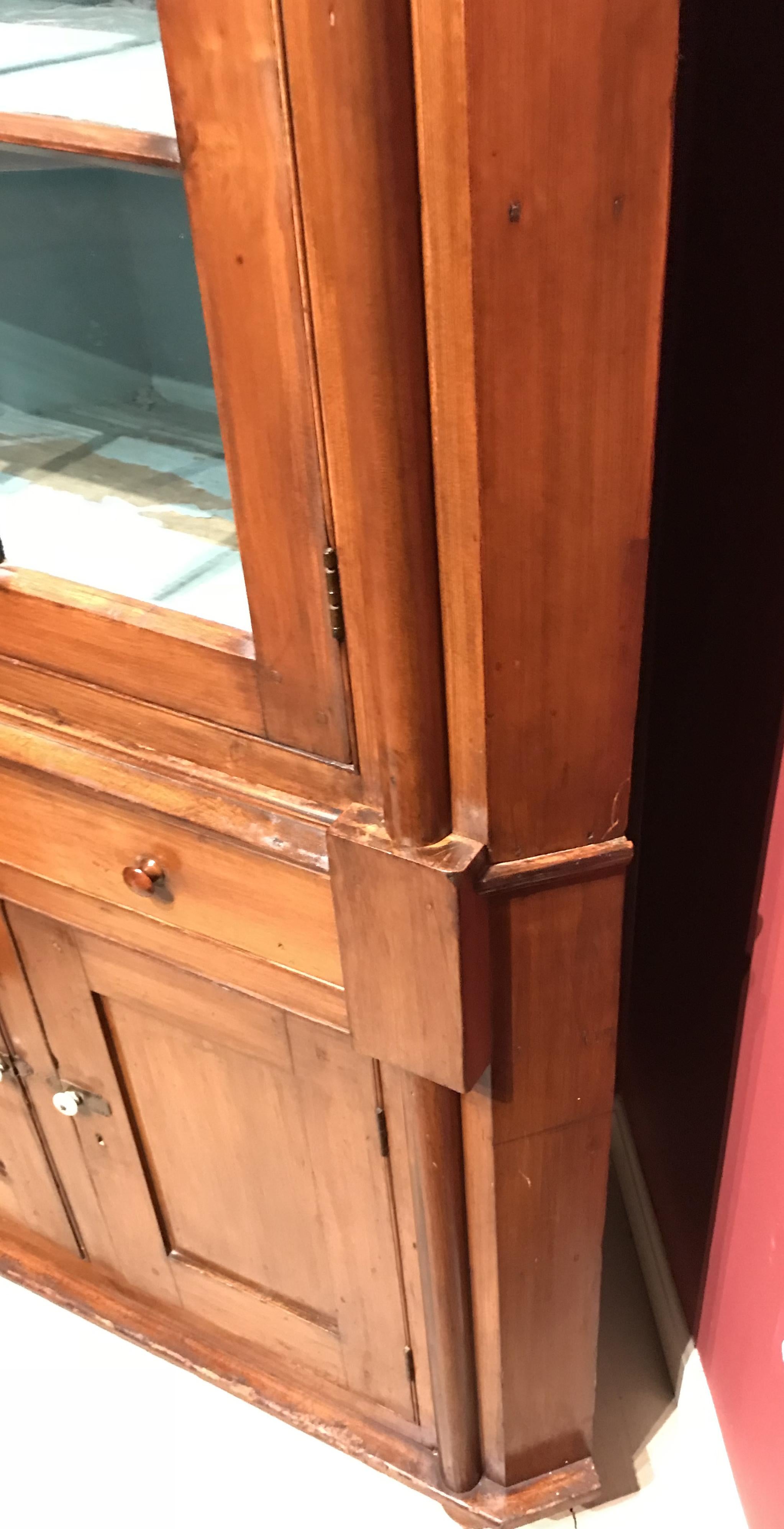 19th Century New Jersey Two Part Cherry Corner Cupboard 2