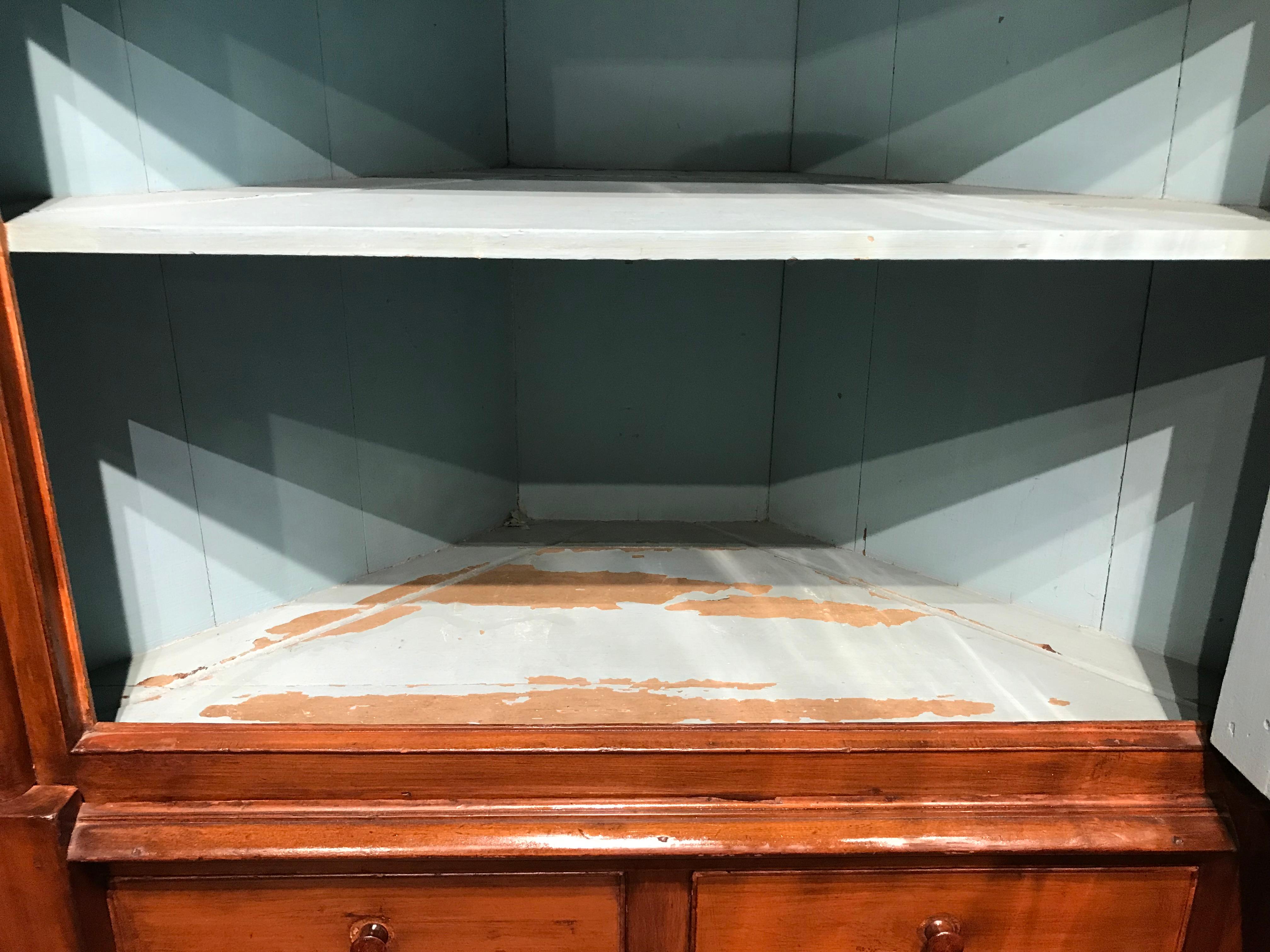 19th Century New Jersey Two Part Cherry Corner Cupboard 3