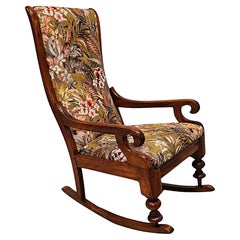 Fauteuil à bascule du 19e siècle nouvellement tapissé