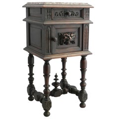 19th Century Nightstand Side Cabinet Bedside Table Gothic Revival