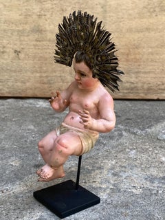 19th Century Nino With Intricate Metal Gloria