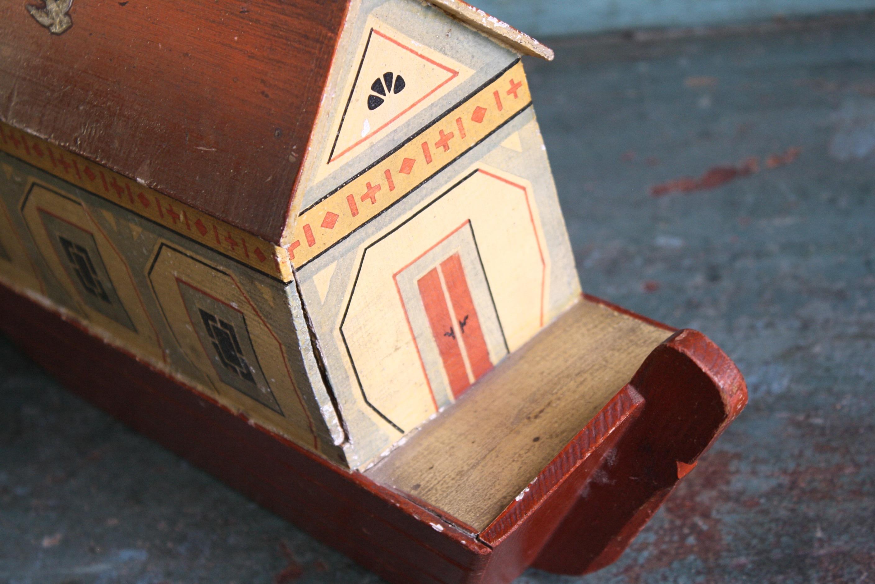 19th Century Noahs Ark Folk Art Hand Carved & Painted Toy 11