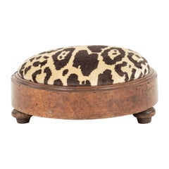 19th Century Nobilis Velours Leopard Footstool