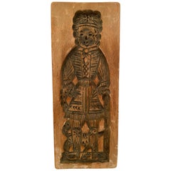 Nobleman Wooden Gingerbread Cookie Speculaas Springerle Mold, 19. Jahrhundert