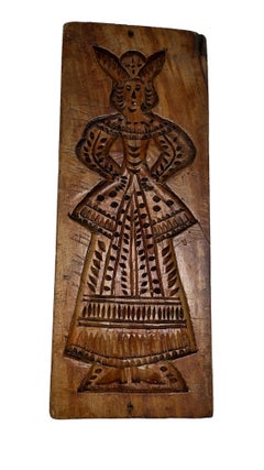 19th Century Noblewoman Man Wooden Gingerbread Cookie Speculaas Springerle Mold