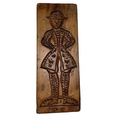 Antique 19th Century Noblewoman Man Wooden Gingerbread Cookie Speculaas Springerle Mold