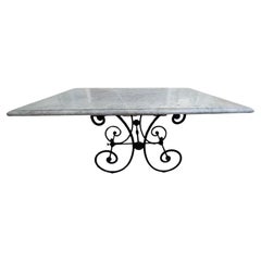 19th Century Noir Patisserie Table with Marble Top
