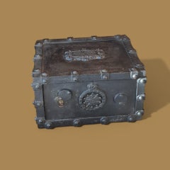 19th century non-combustible cast-iron travel strongbox by Bauche-Fichet, France