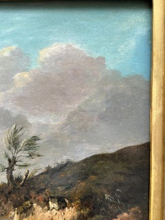 19th Century English, Norfolk School landscape with figure on a path with trees