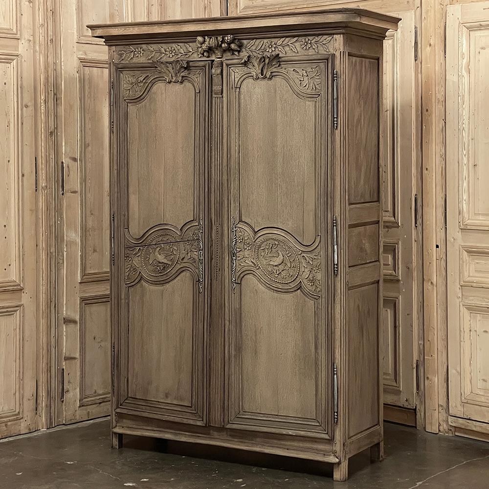 French Provincial 19th Century Normandie Armoire Du Marriage For Sale