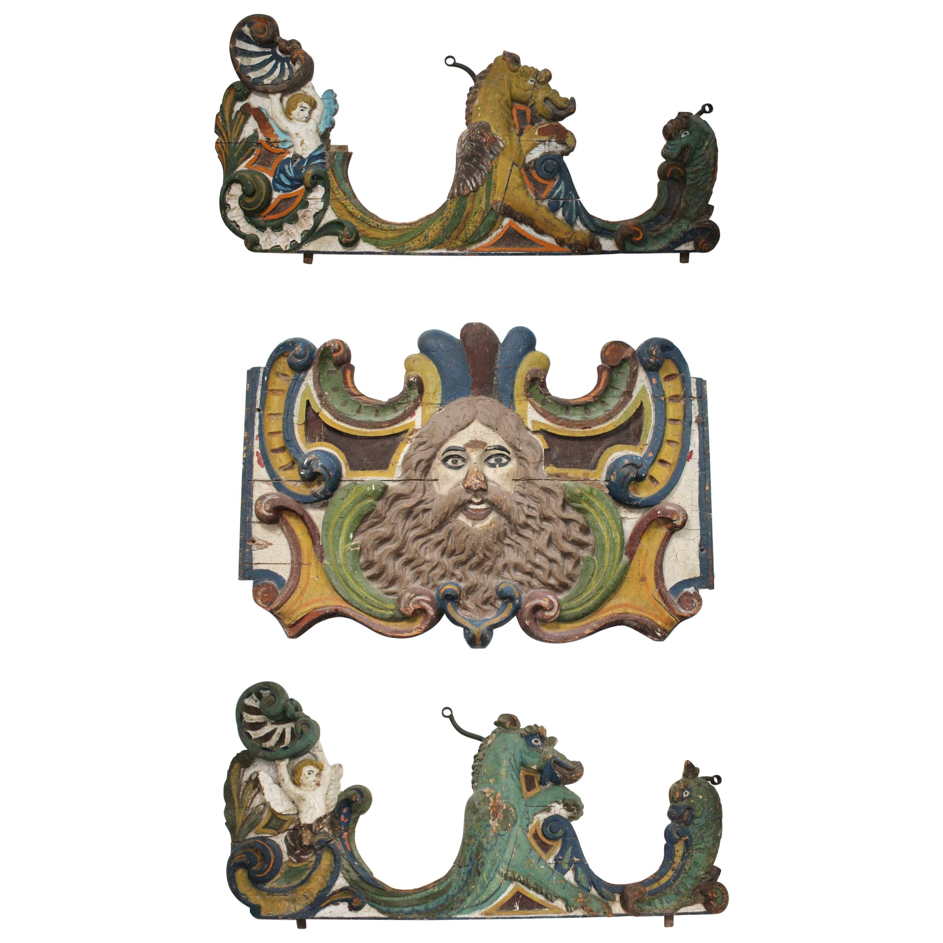 19th Century North Spanish Carousel Front and Side Panels