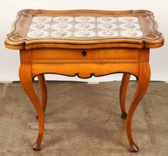 19th Century Northern German Rococo Style Table with Kellinghusen Tile