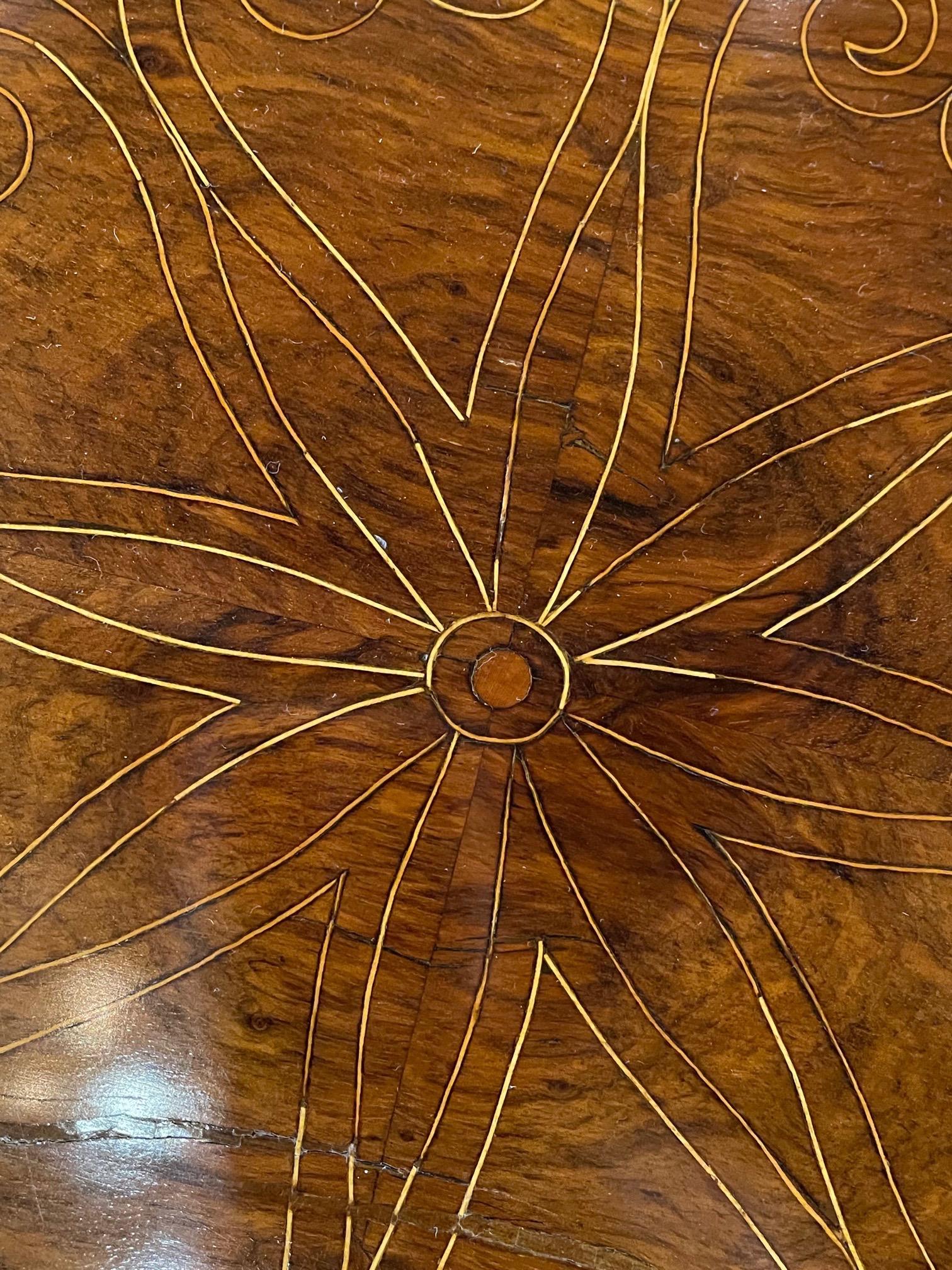 19th Century Northern Italian Crotch Mahogany Side Table 5