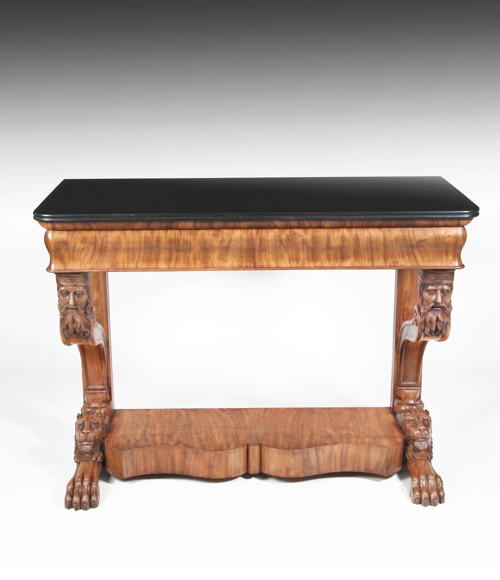 19th Century Northern Italian Grand-Scale Mahogany Console Table In Good Condition In Benington, Herts