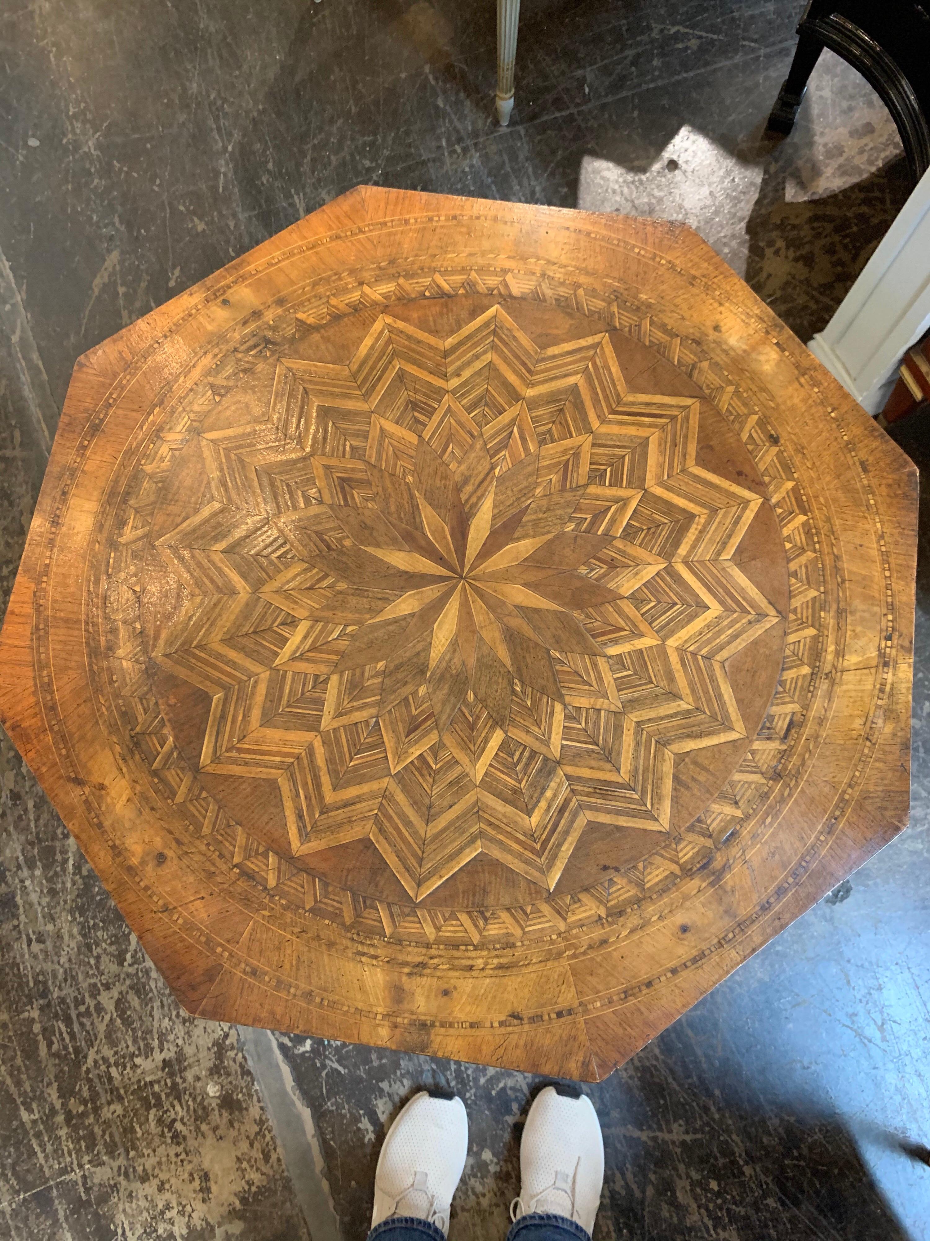 Inlay 19th Century Northern Italian Inlaid Walnut Side Table