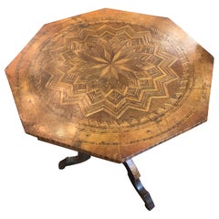 19th Century Northern Italian Inlaid Walnut Side Table