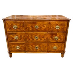 19th Century Northern Italian Parquetry Inlaid Walnut Commode