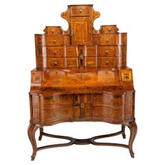 Used 19th Century Northern Italian Rococo Writing Desk Cabinet