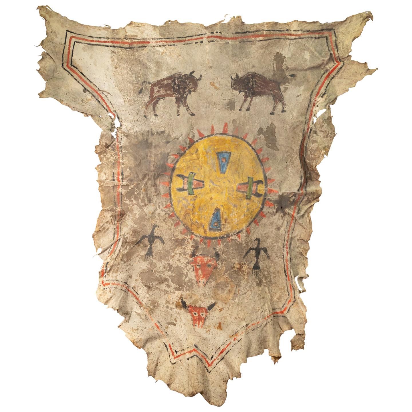19th Century Northern Plains Hide Painting For Sale
