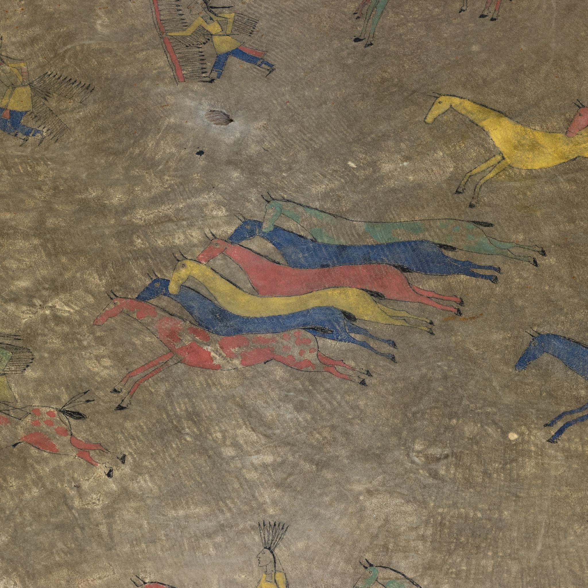 Painted Robe 19th Century Northern Plains Pictorial Painted Robe For Sale at 1stDibs