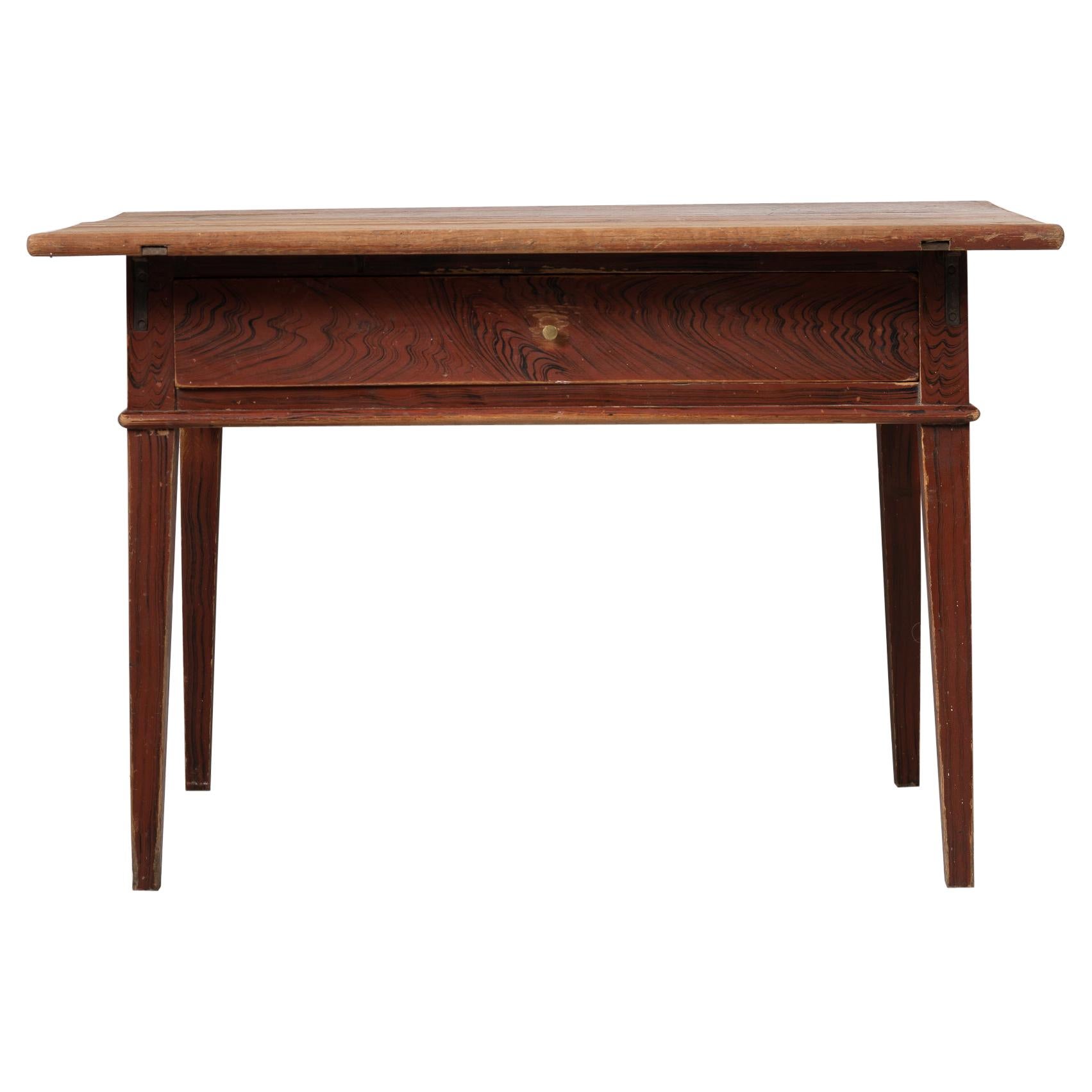19th Century Northern Swedish Gustavian Country Pine Side Table  For Sale