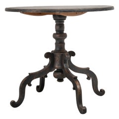19th Century Northern Swedish Large Black Tilt-Top Table