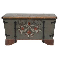 Antique 19th Century Northern Swedish Painted Chest