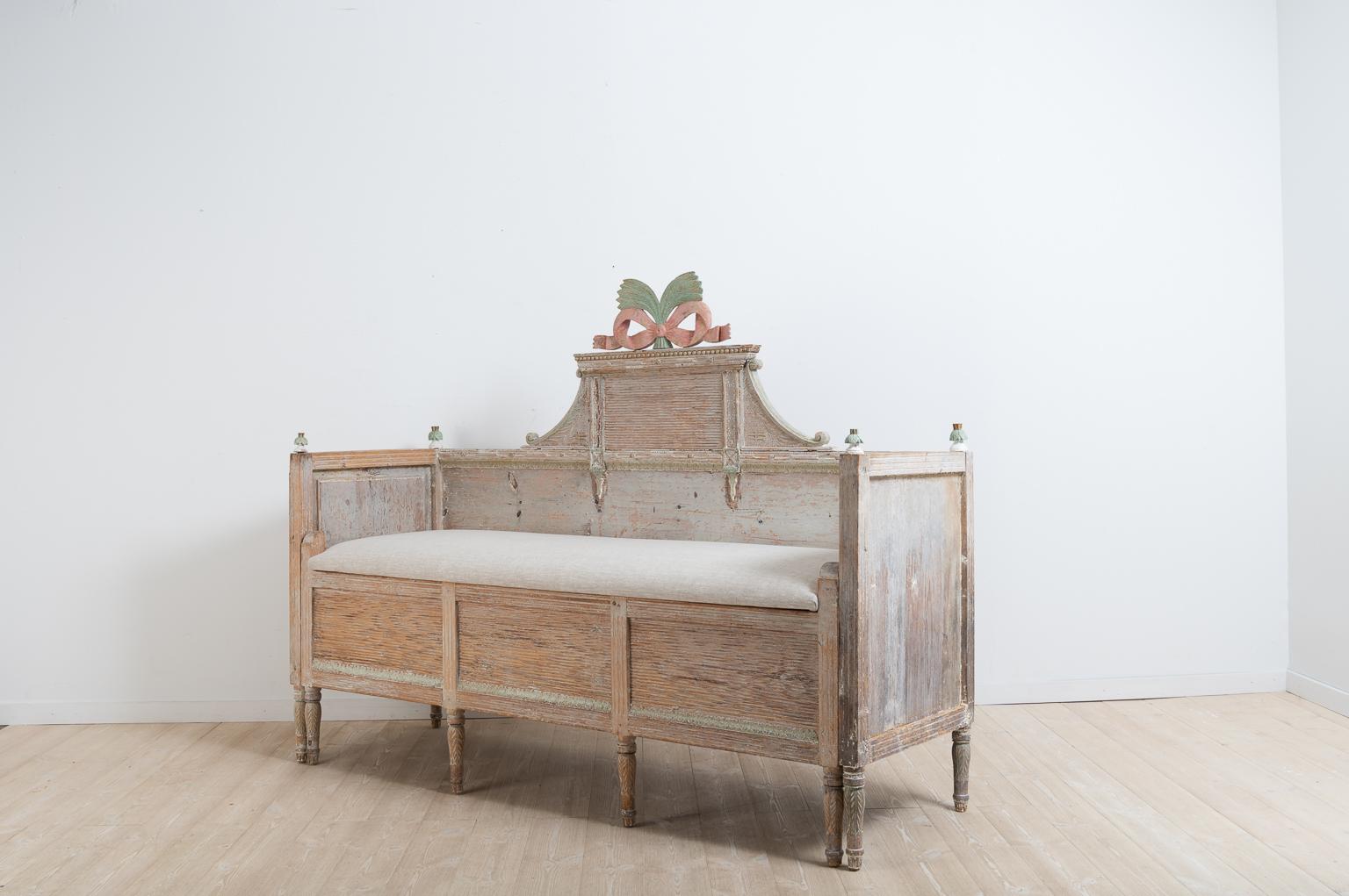 Folk Art 19th Century Northern Swedish Sofa by Johan Lust