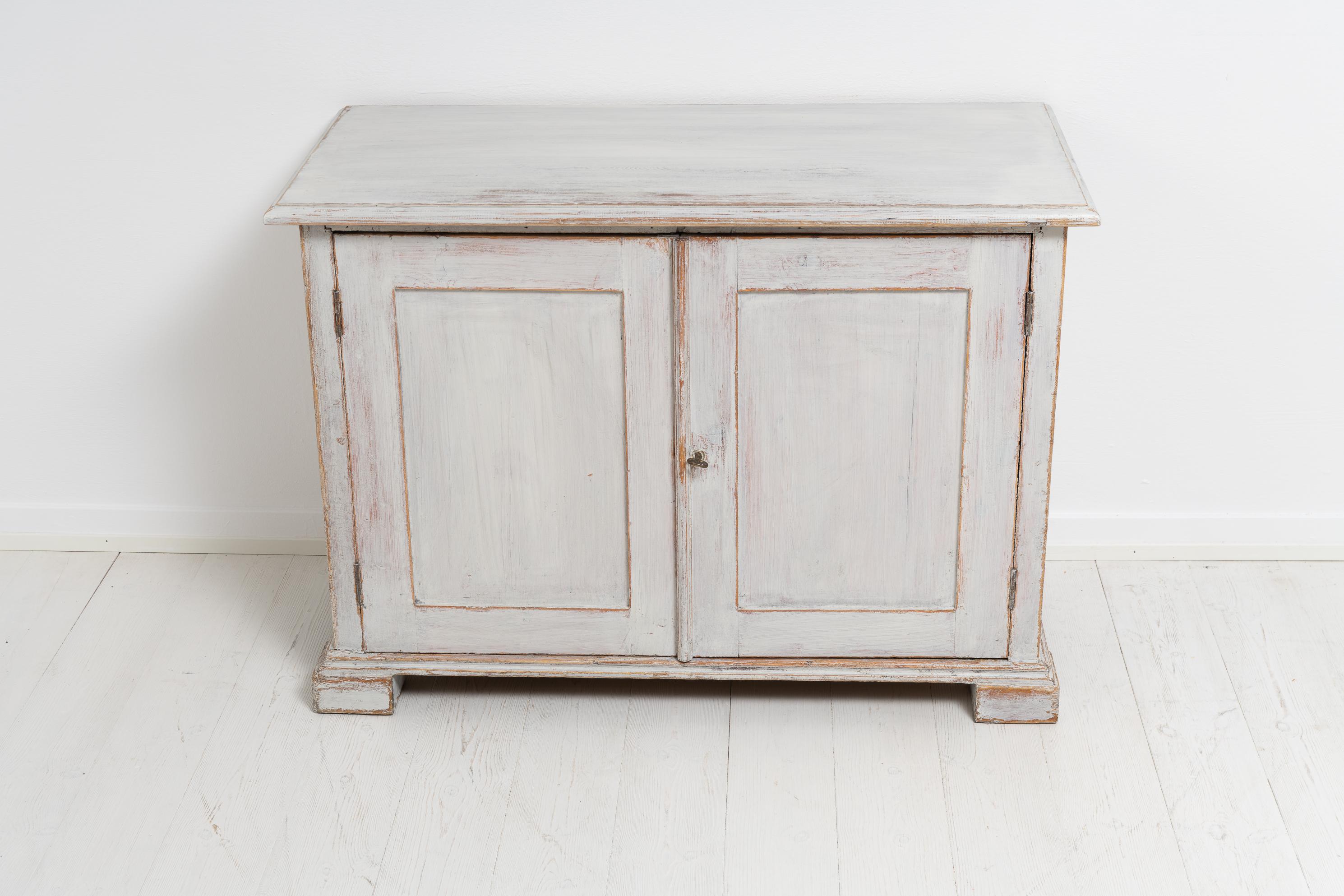 Antique Genuine Northern Swedish Rustic Low White Country Sideboard with Drawers 4