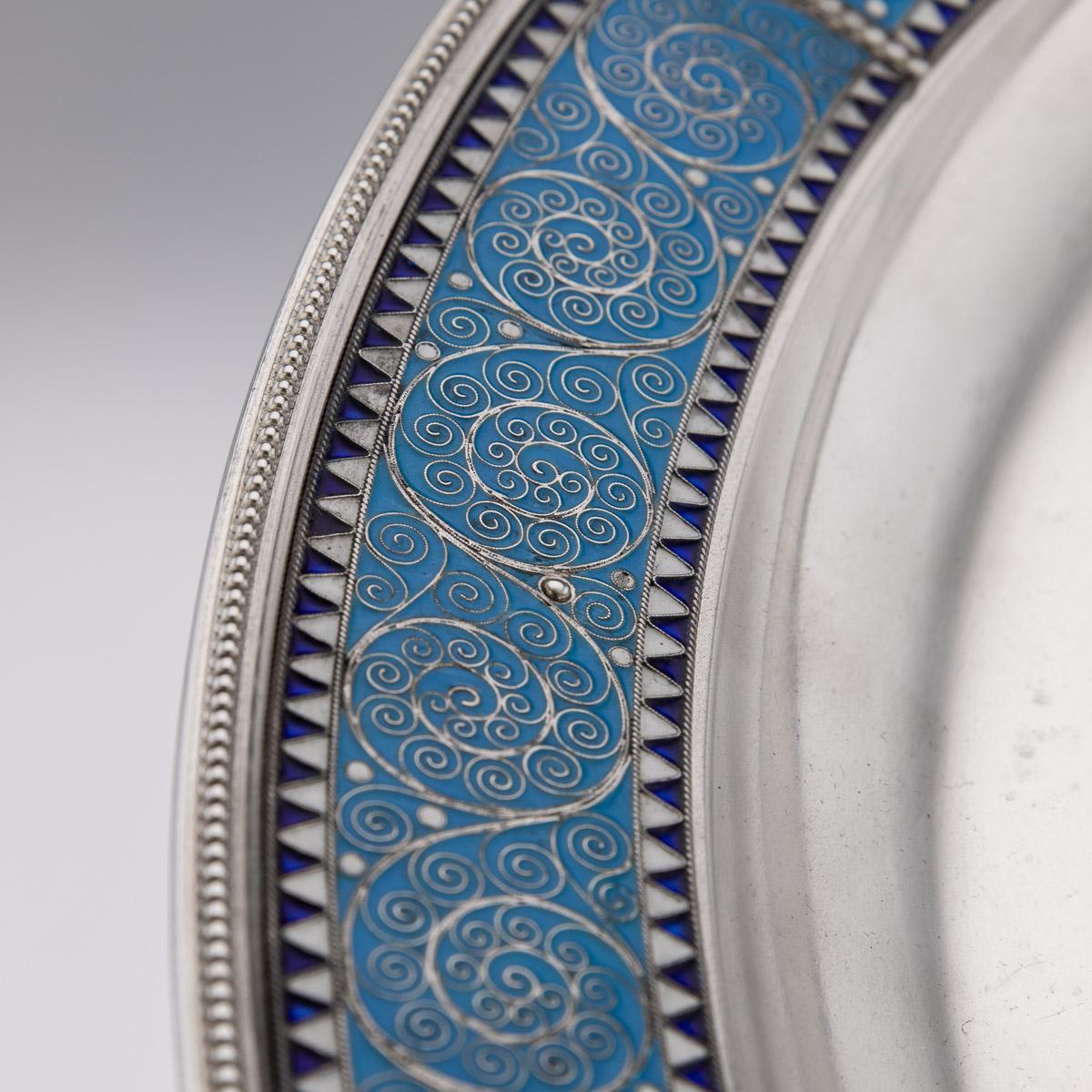 19th Century Norwegian Solid Silver & Enamel Tea Service, Marius Hammer, c.1890 For Sale 9