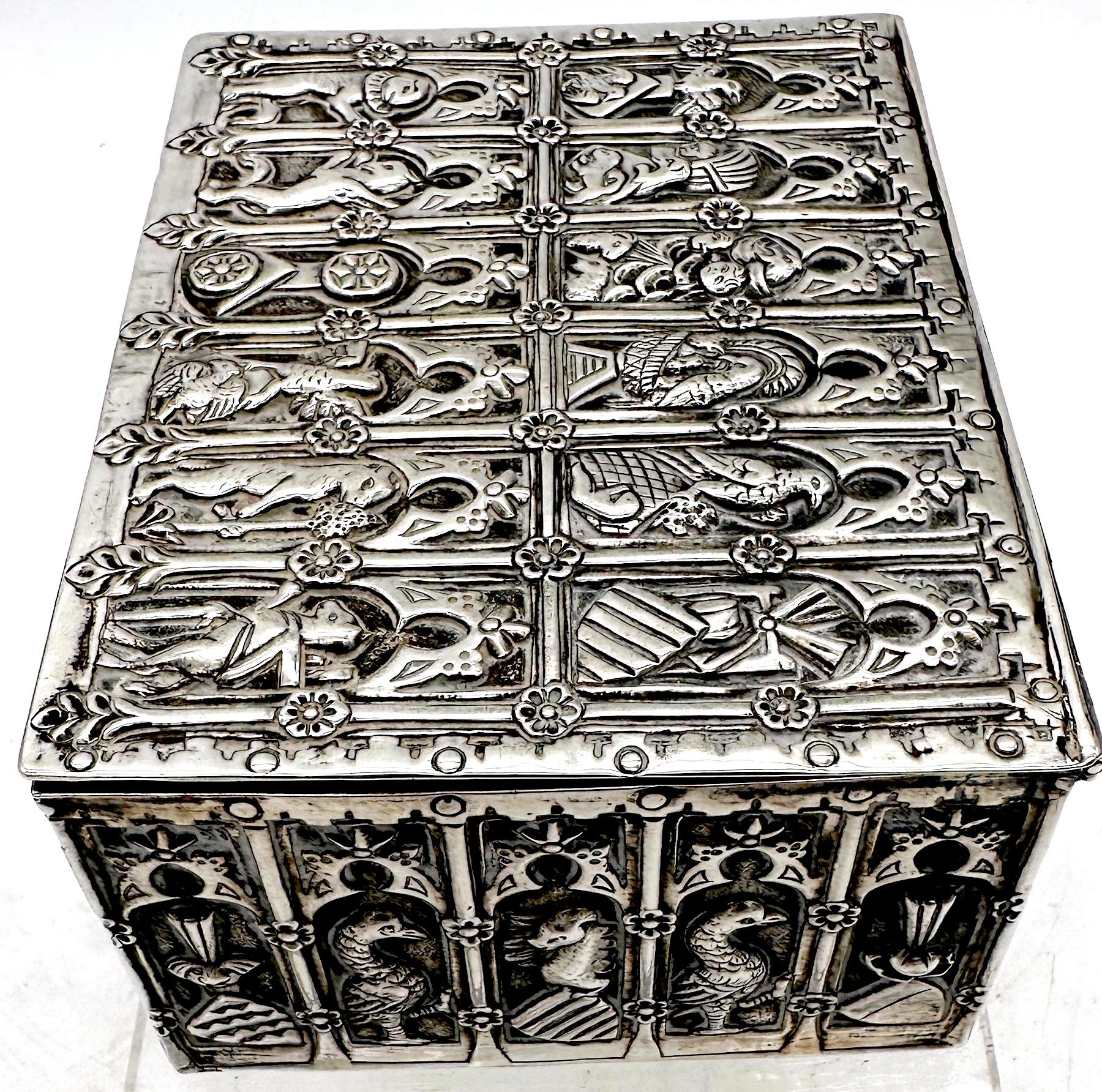 German 19th Century Nuremberg  Renaissance Style Silver Table Box For Sale