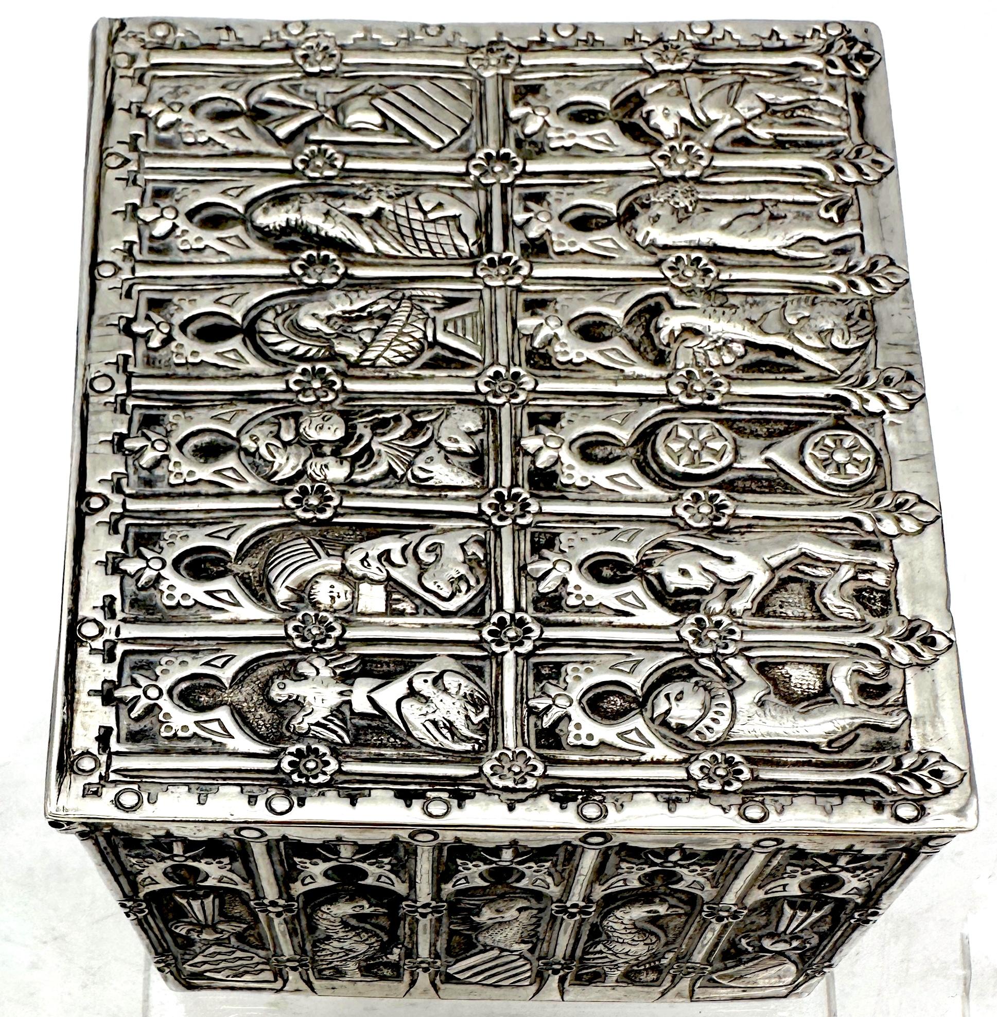 Sterling Silver 19th Century Nuremberg  Renaissance Style Silver Table Box For Sale