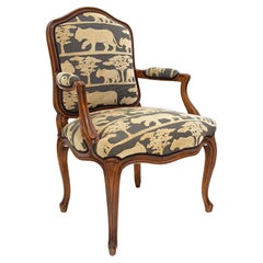 19th Century Nutwood Armchair With Cushion, Handcarved, AT ca. 1880